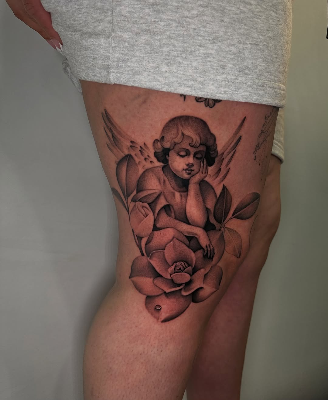 Tattoo by @piinkywabbiit — black_and_grey, realism