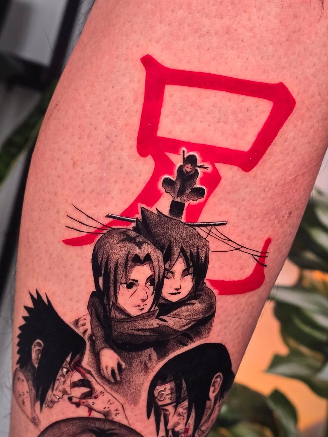 Tattoo by @twiztidscribblertattoo β anime, black_and_grey