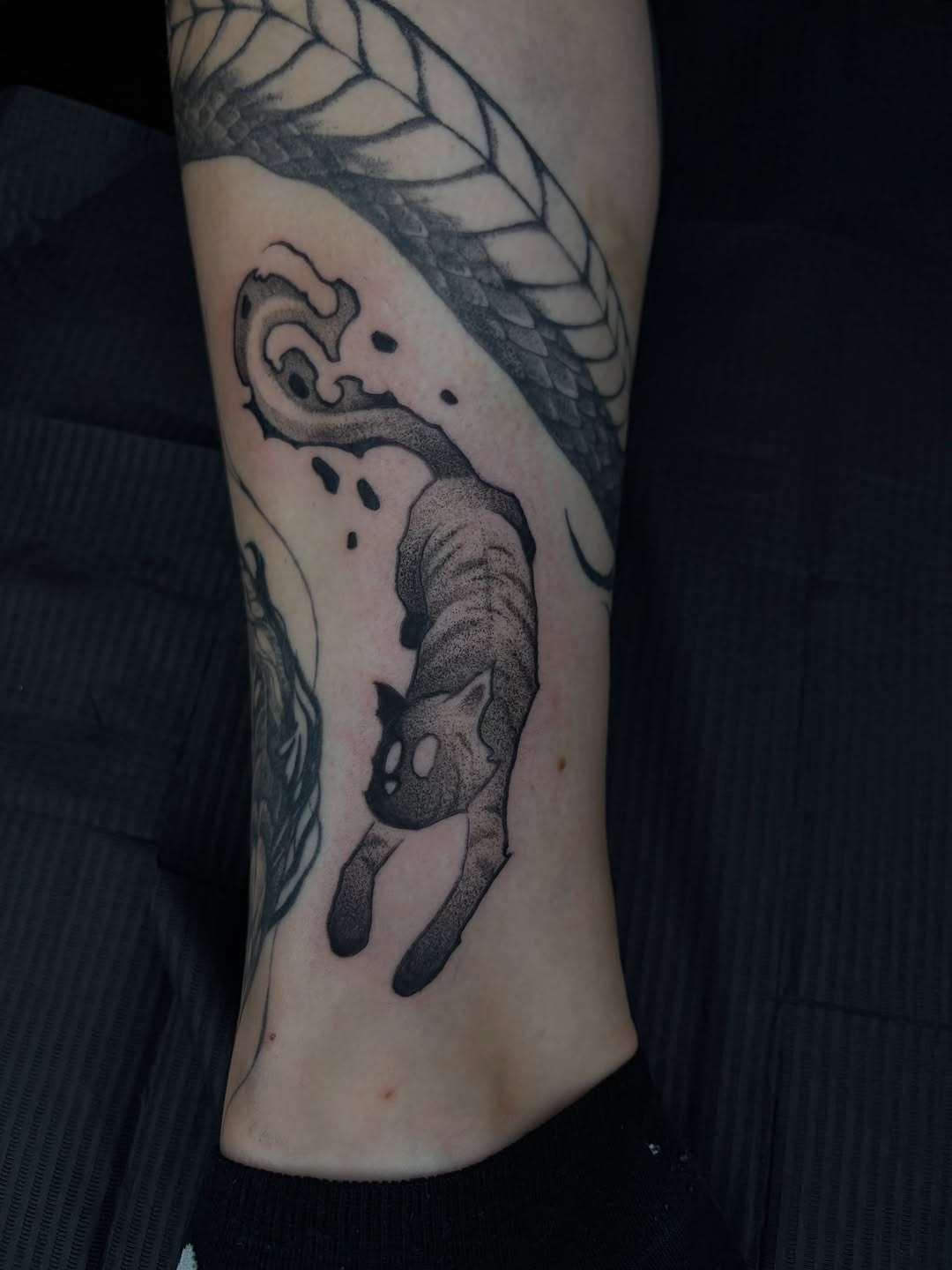 Tattoo by @seanbaldwintattoos — dotwork, black_and_grey