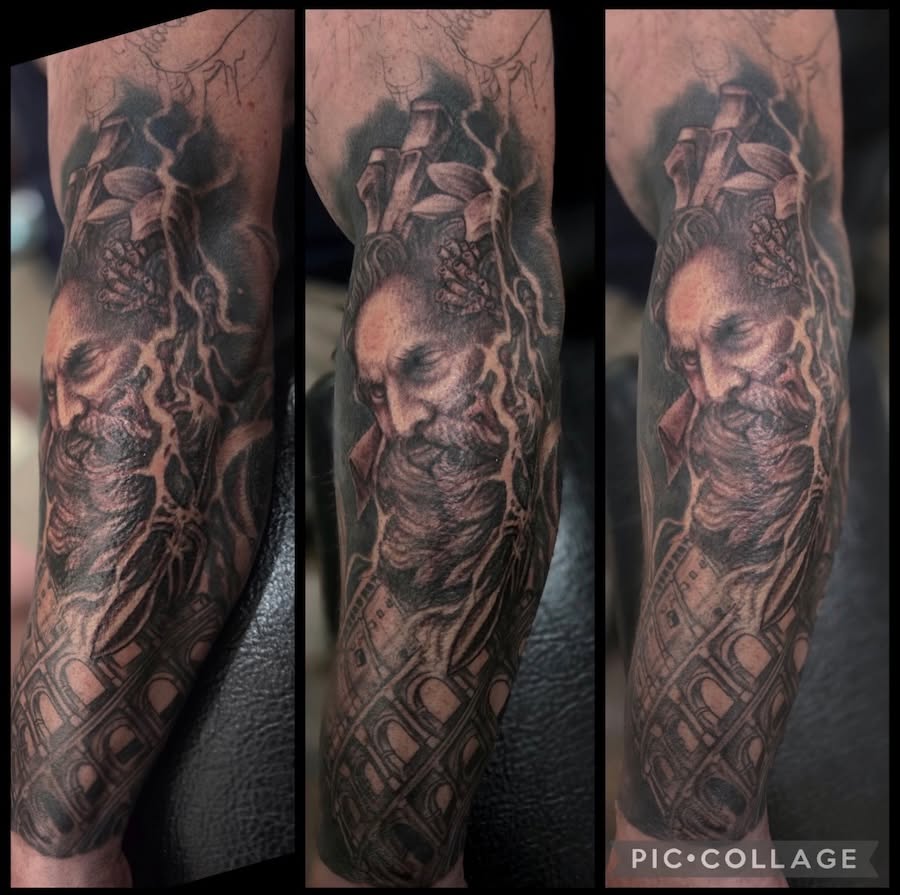 Tattoo by @barryhuffman77 — realism, black_and_grey