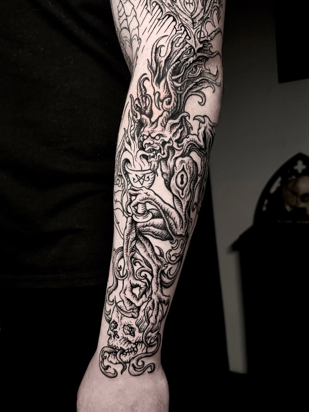 Tattoo by @sashawoland β blackwork, dark_realism