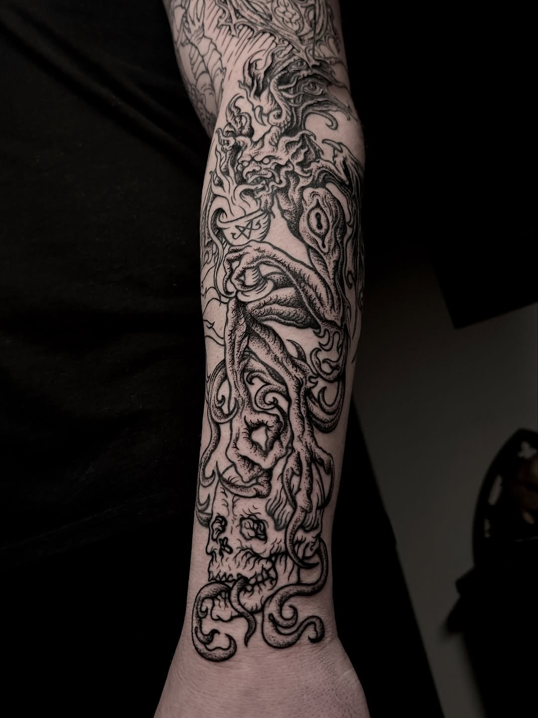 Tattoo by @sashawoland β blackwork, dark_realism