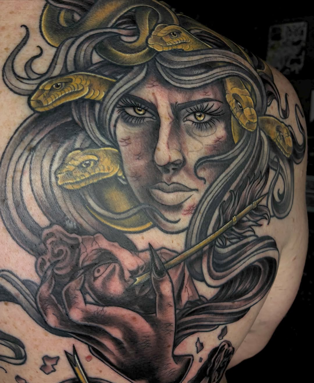 Tattoo by @bogwitchz_ — realism, dark_realism