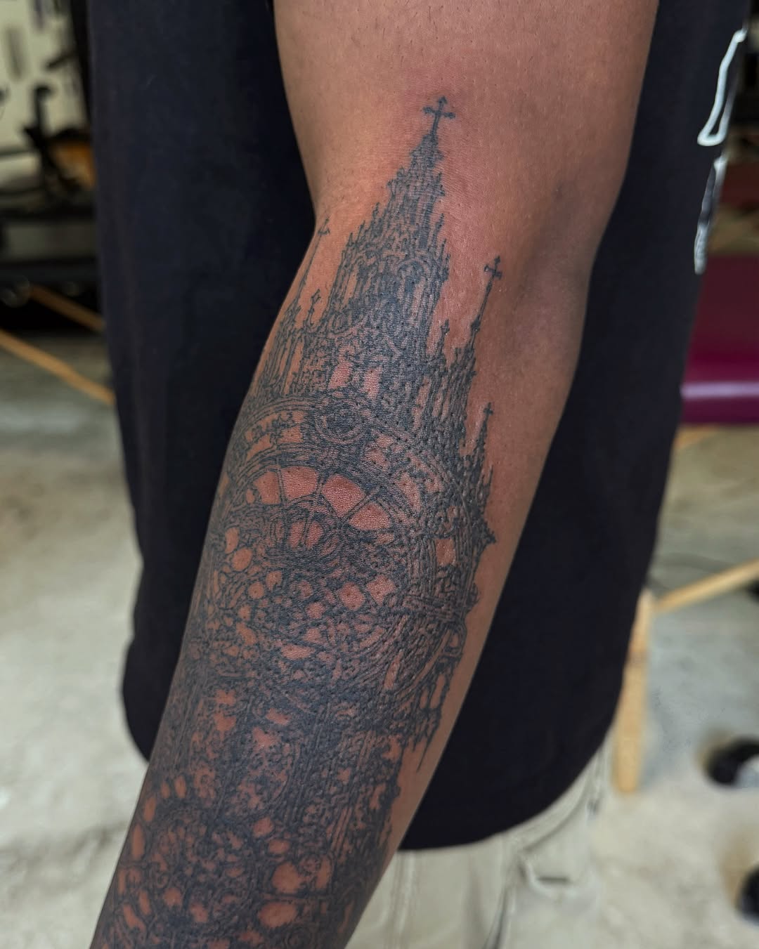 Tattoo by @miserymilkshake — blackwork, illustrative