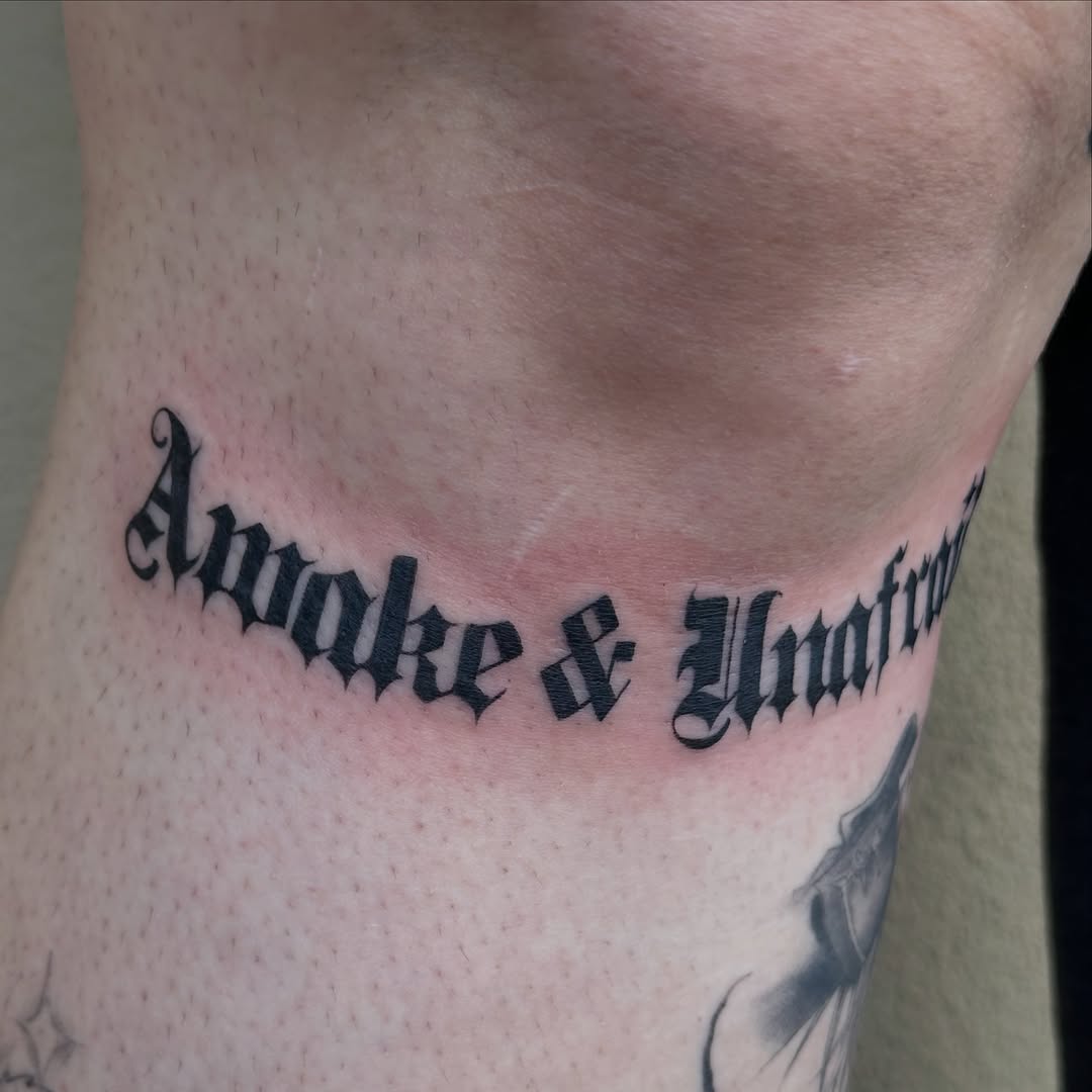 Tattoo by @batxbone — lettering_script