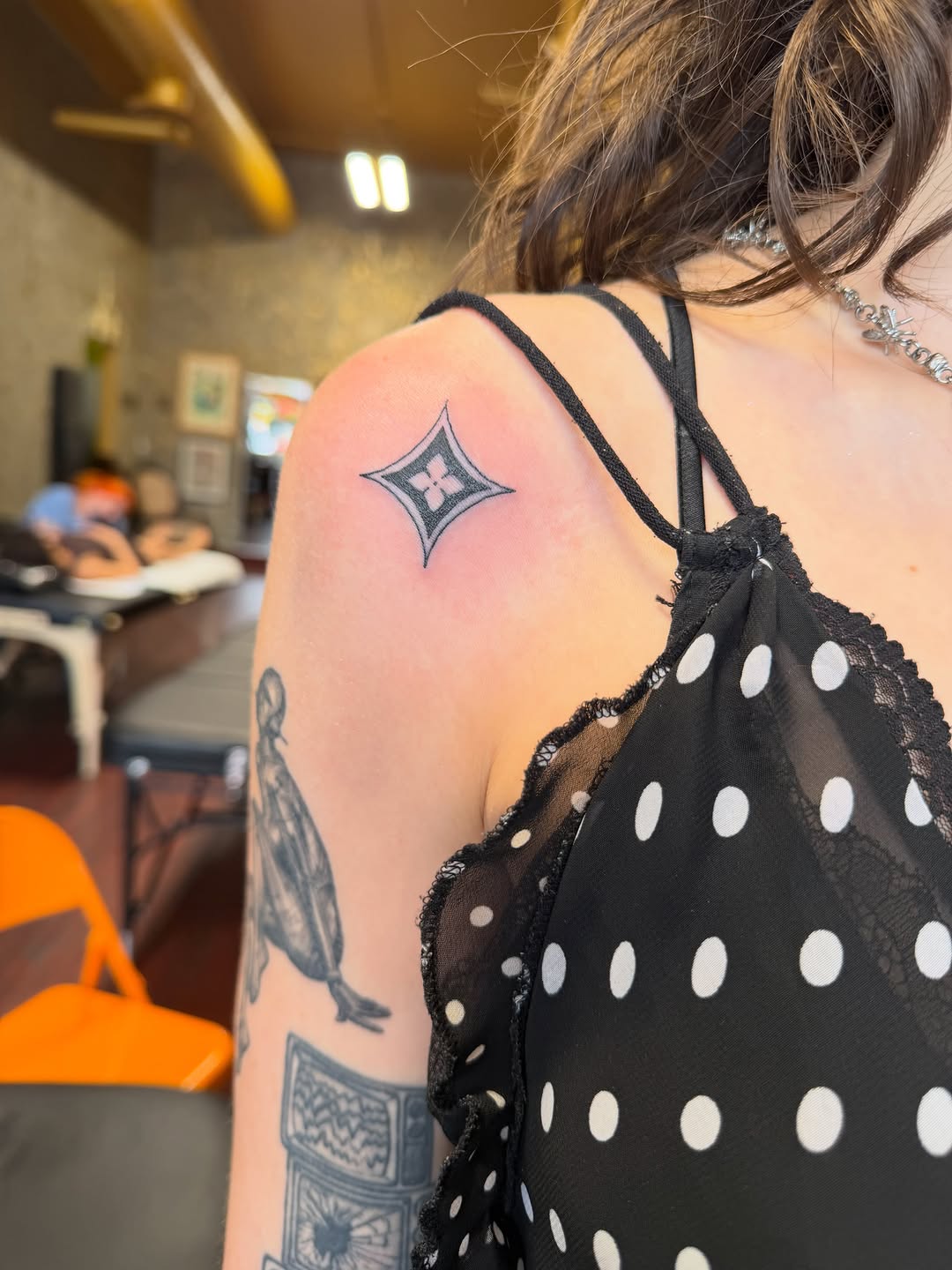 Tattoo by @evanvtattoos — geometric, minimalist