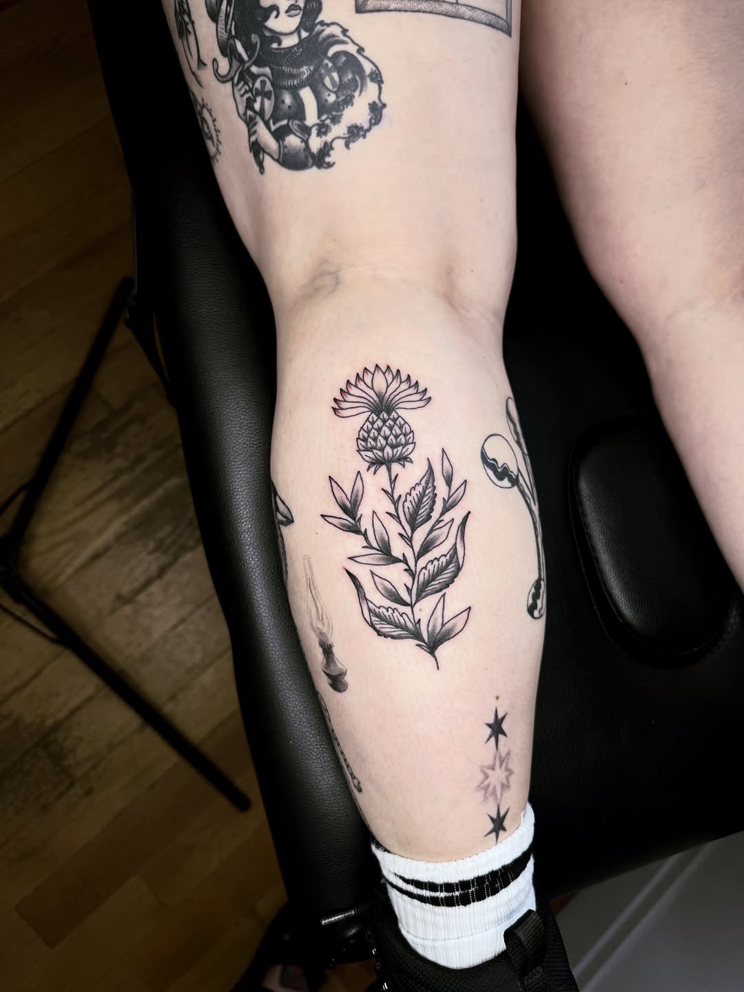 Tattoo by @yulia.vita.tattoo — black_and_grey, illustrative