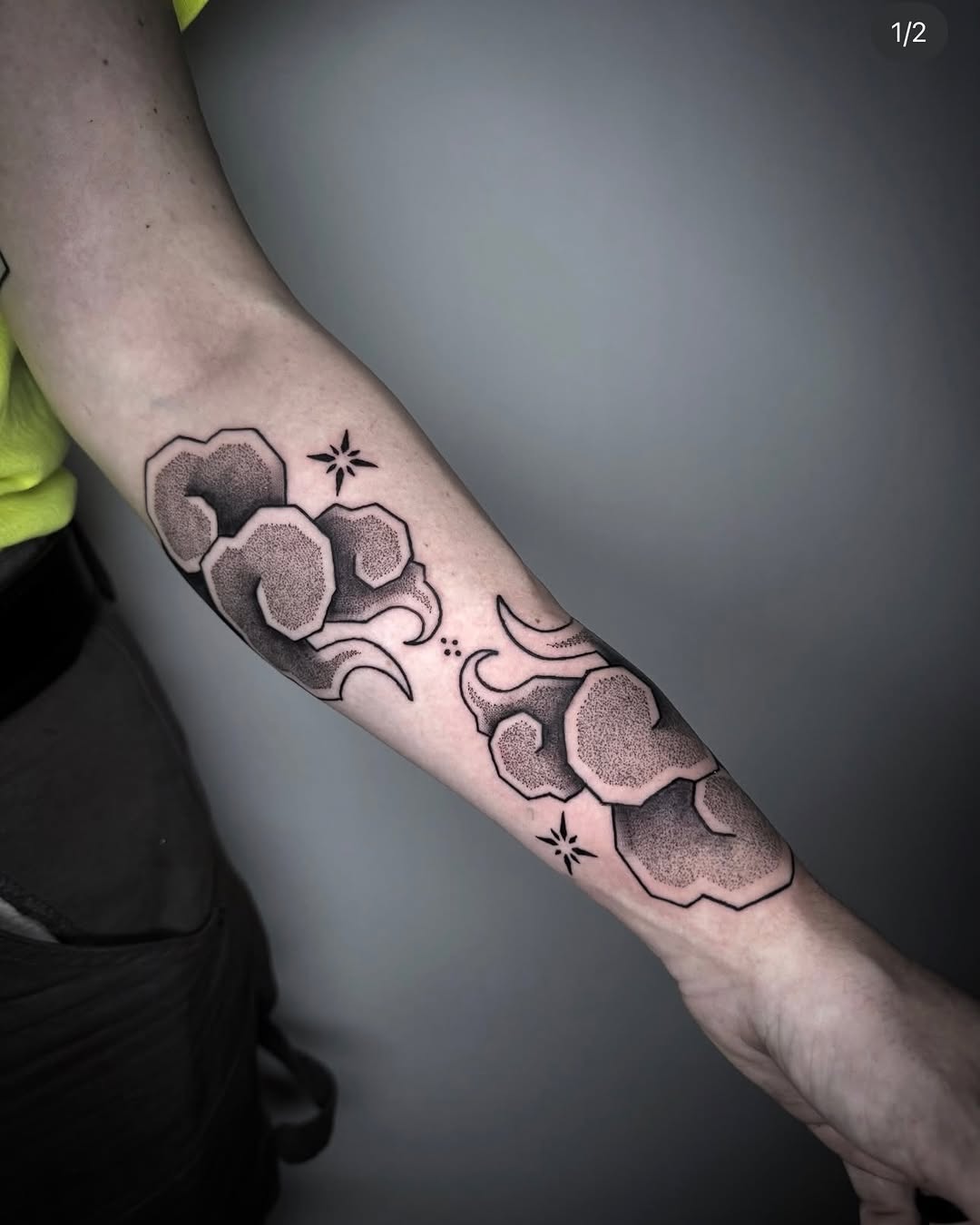 Tattoo by @symmetrychaos — dotwork, illustrative