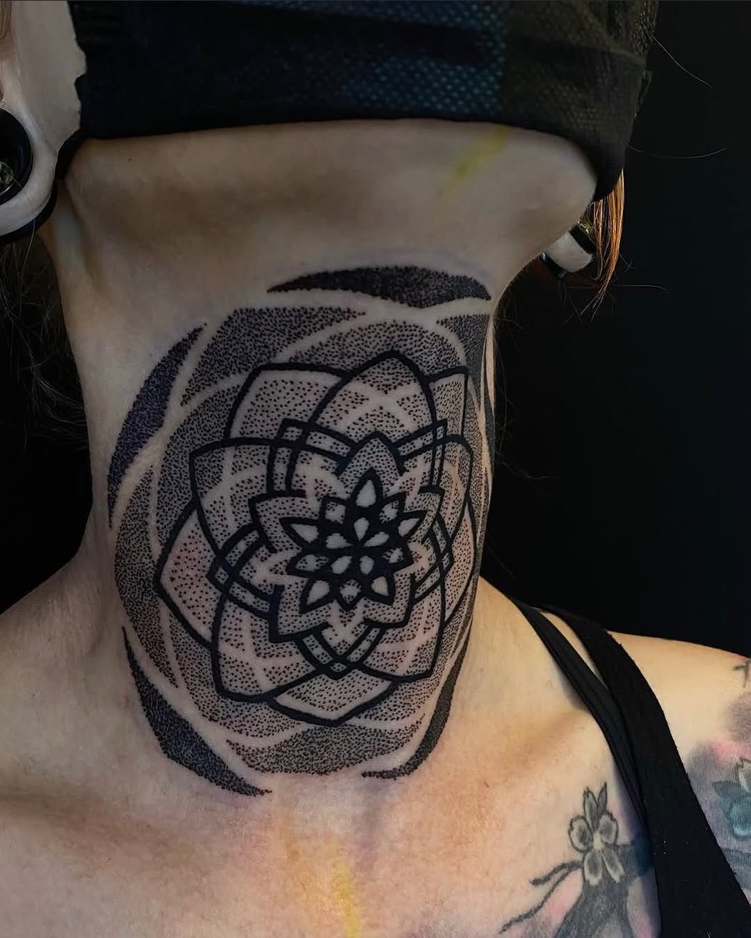 Tattoo by @symmetrychaos — dotwork, geometric