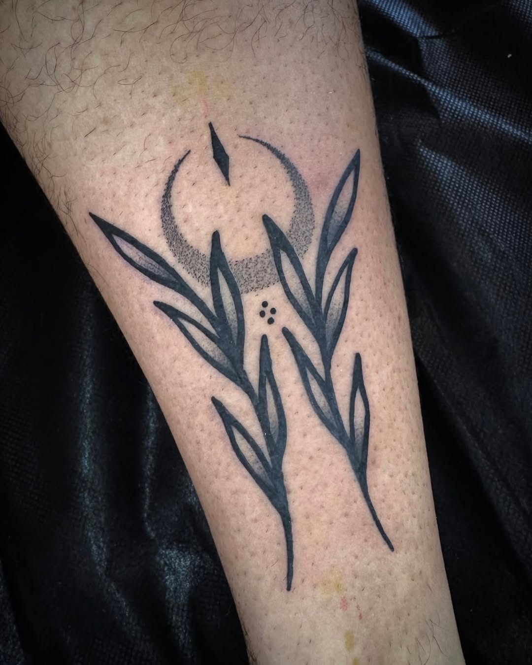 Tattoo by @symmetrychaos — illustrative, dotwork
