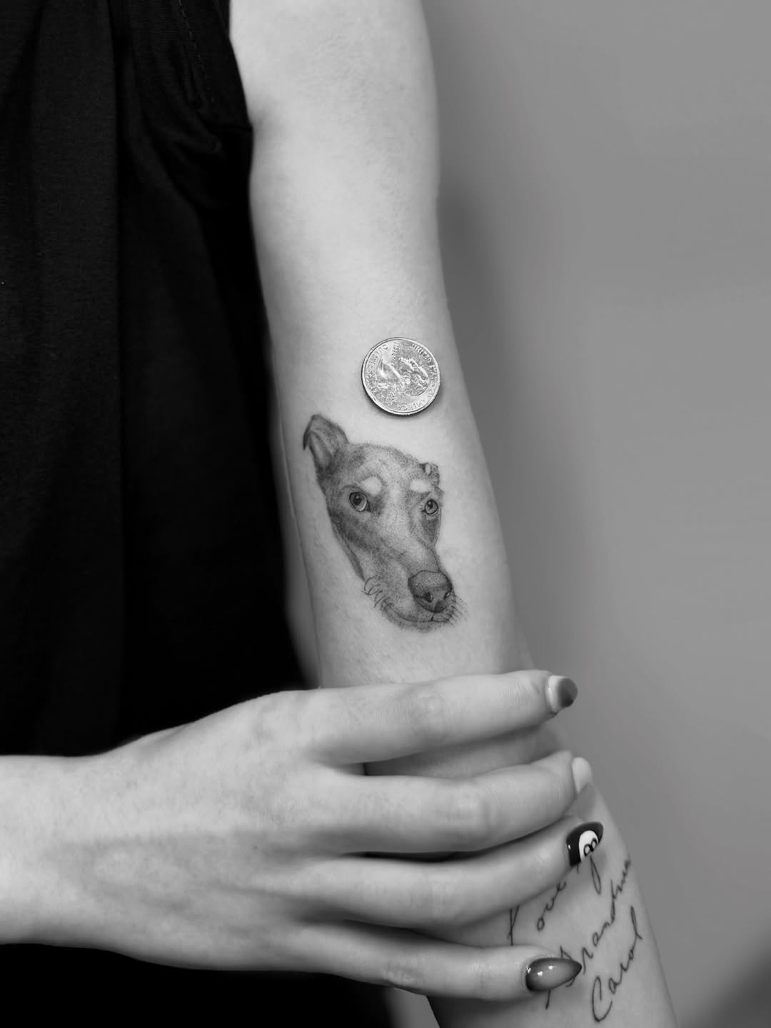 Tattoo by @mugshot.ink — realism, black_and_grey