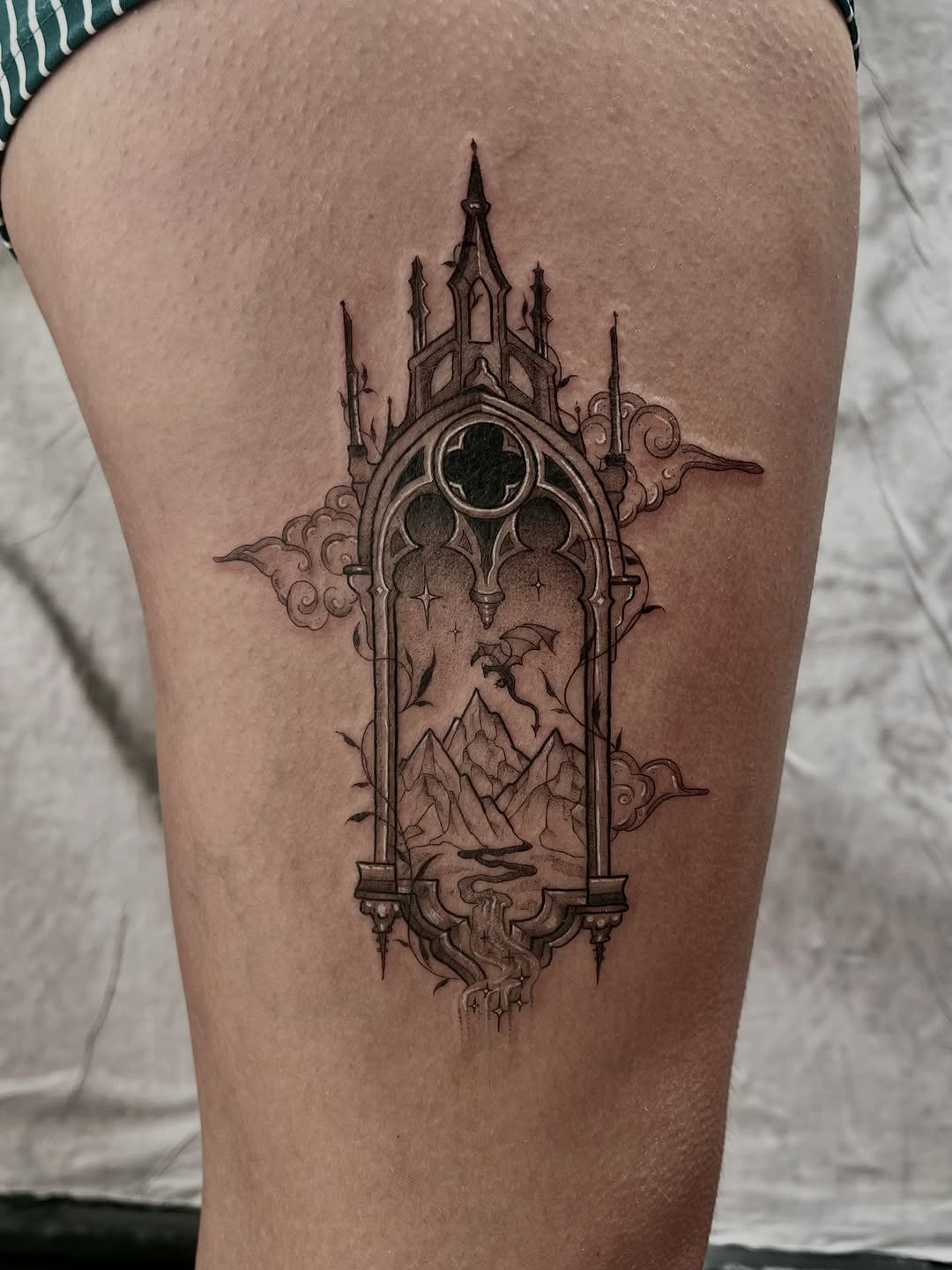 Tattoo by @lo_gwynn_ink — black_and_grey