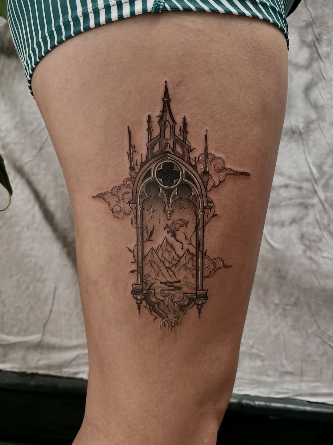 Tattoo by @lo_gwynn_ink — black_and_grey