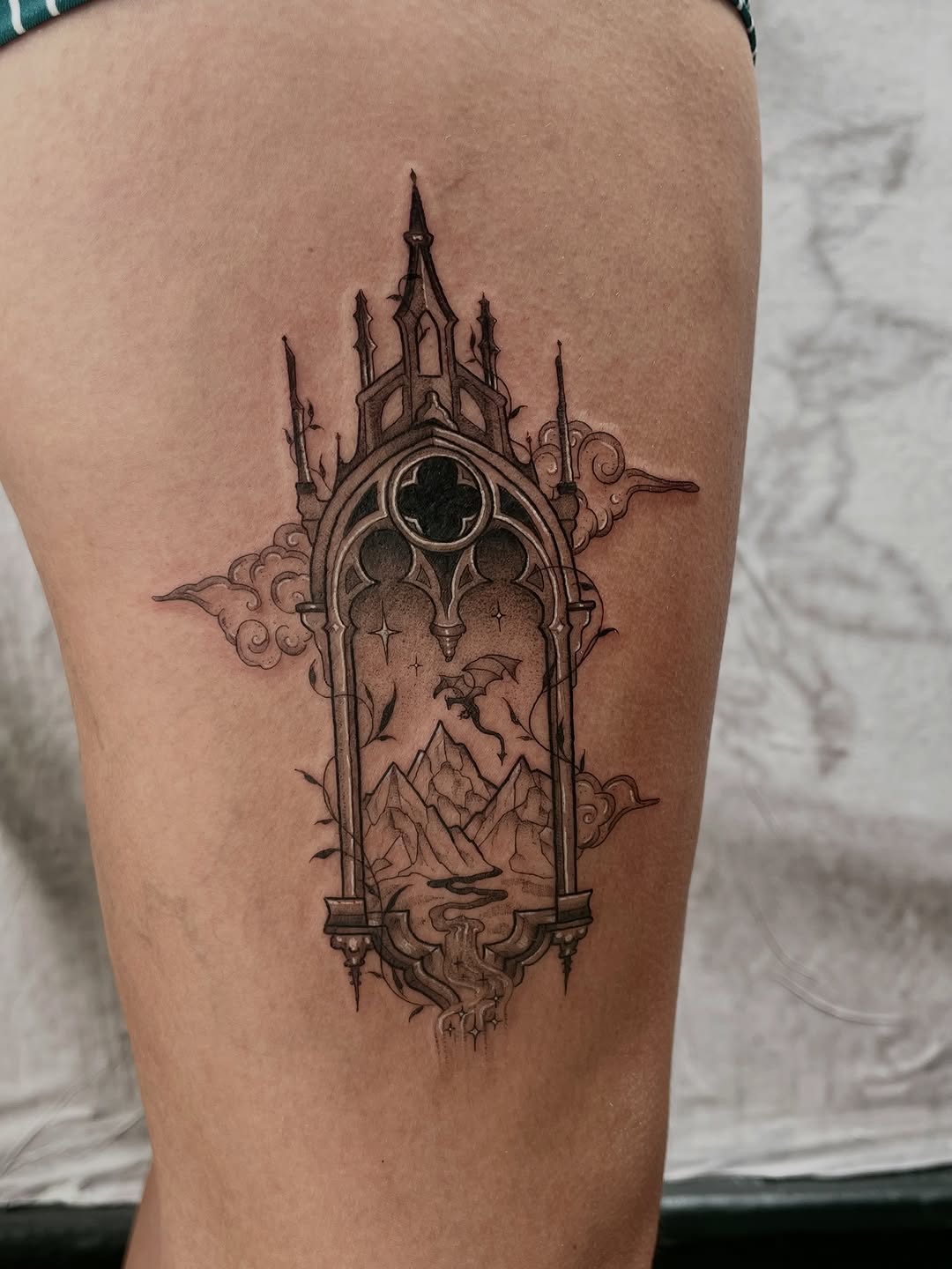 Tattoo by @lo_gwynn_ink — black_and_grey