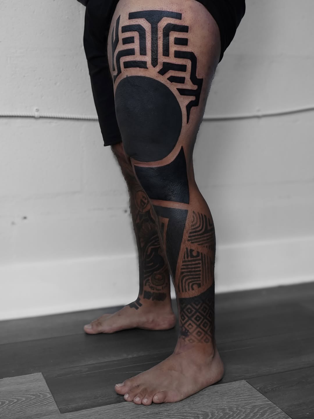 Tattoo by @volta.black — blackwork, geometric