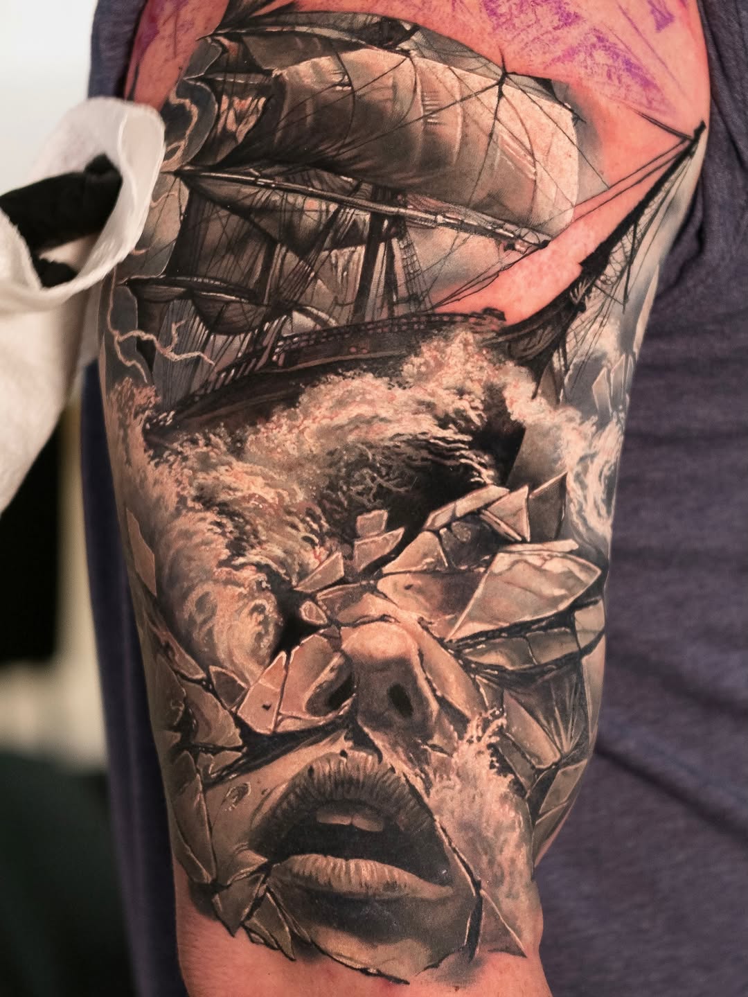 Tattoo by @chrispowelltattoos — realism, dark_realism