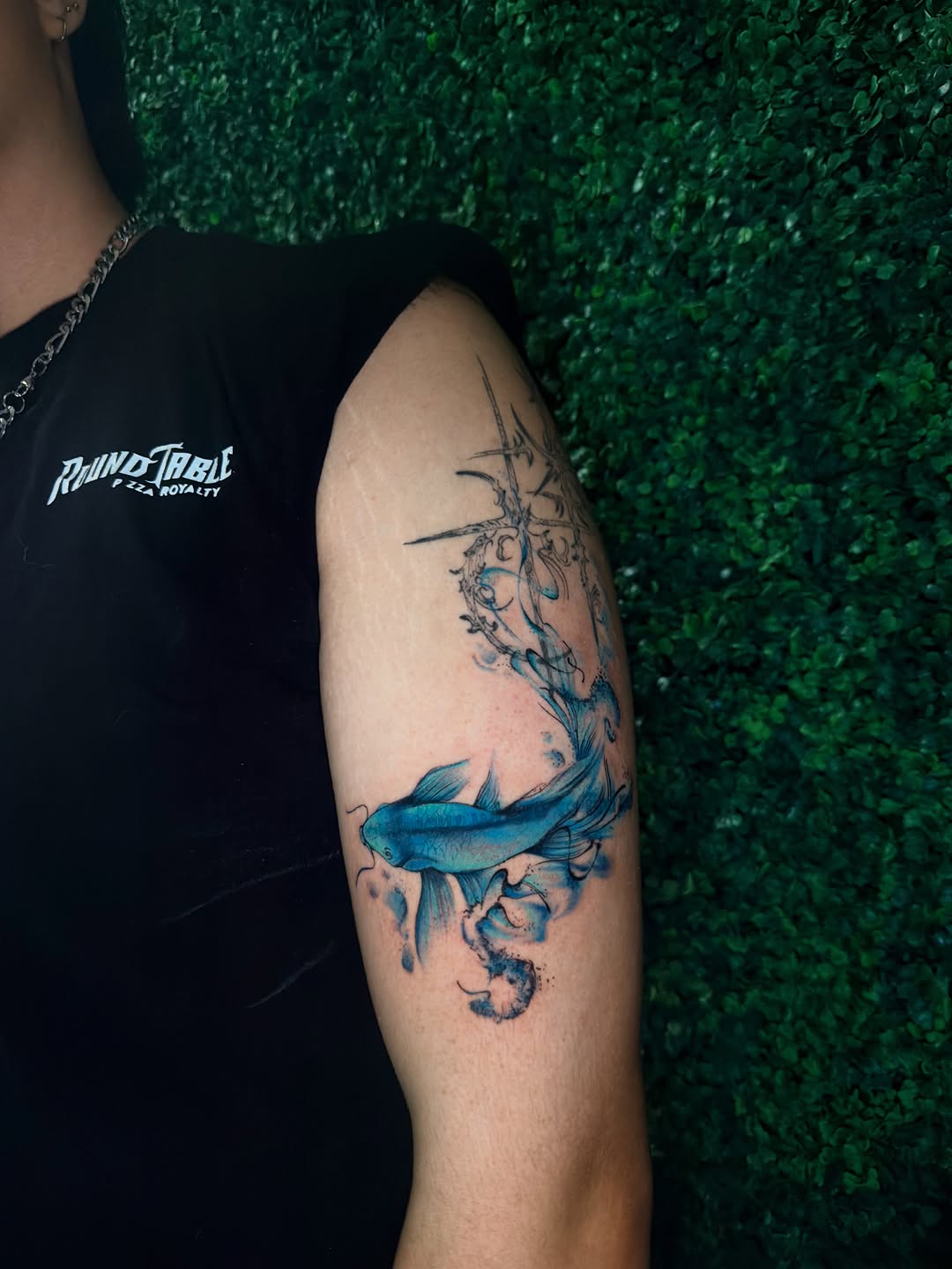 Tattoo by @bellaskytattoos — illustrative, black_and_grey