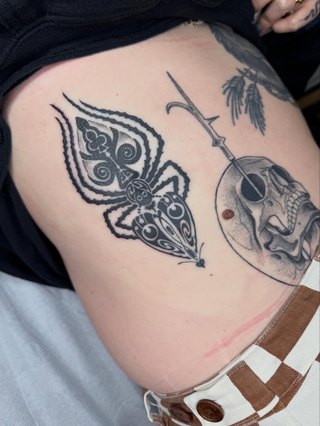 Tattoo by @mothmilk — blackwork, dotwork