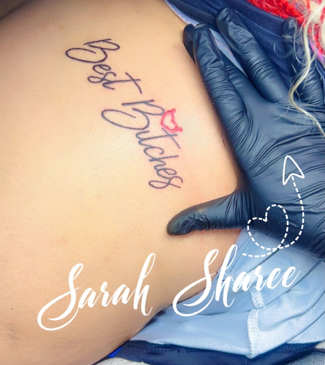 Tattoo by @sarahsshop822 — lettering_script, illustrative