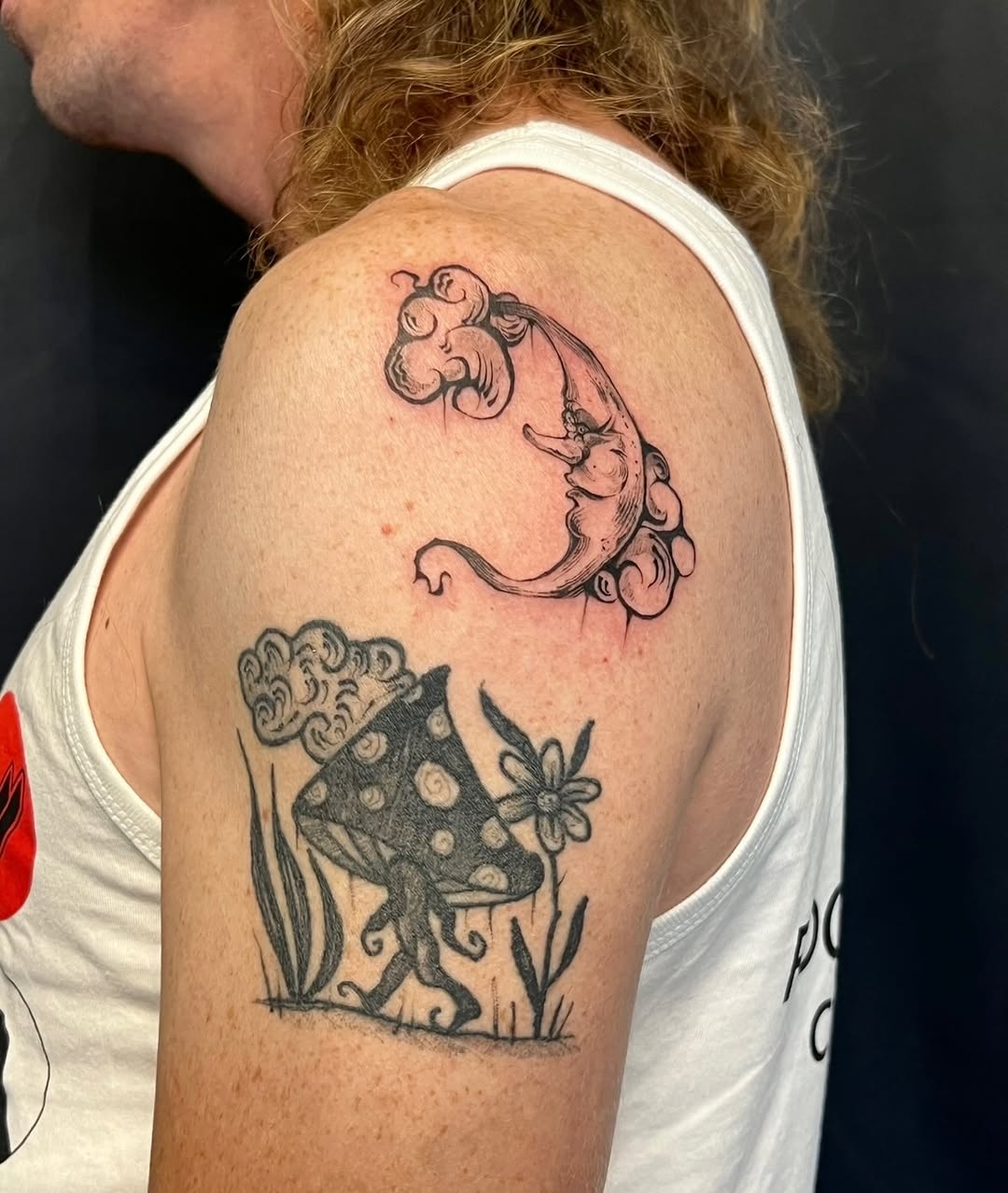 Tattoo by @dreamrealm — illustrative, black_and_grey