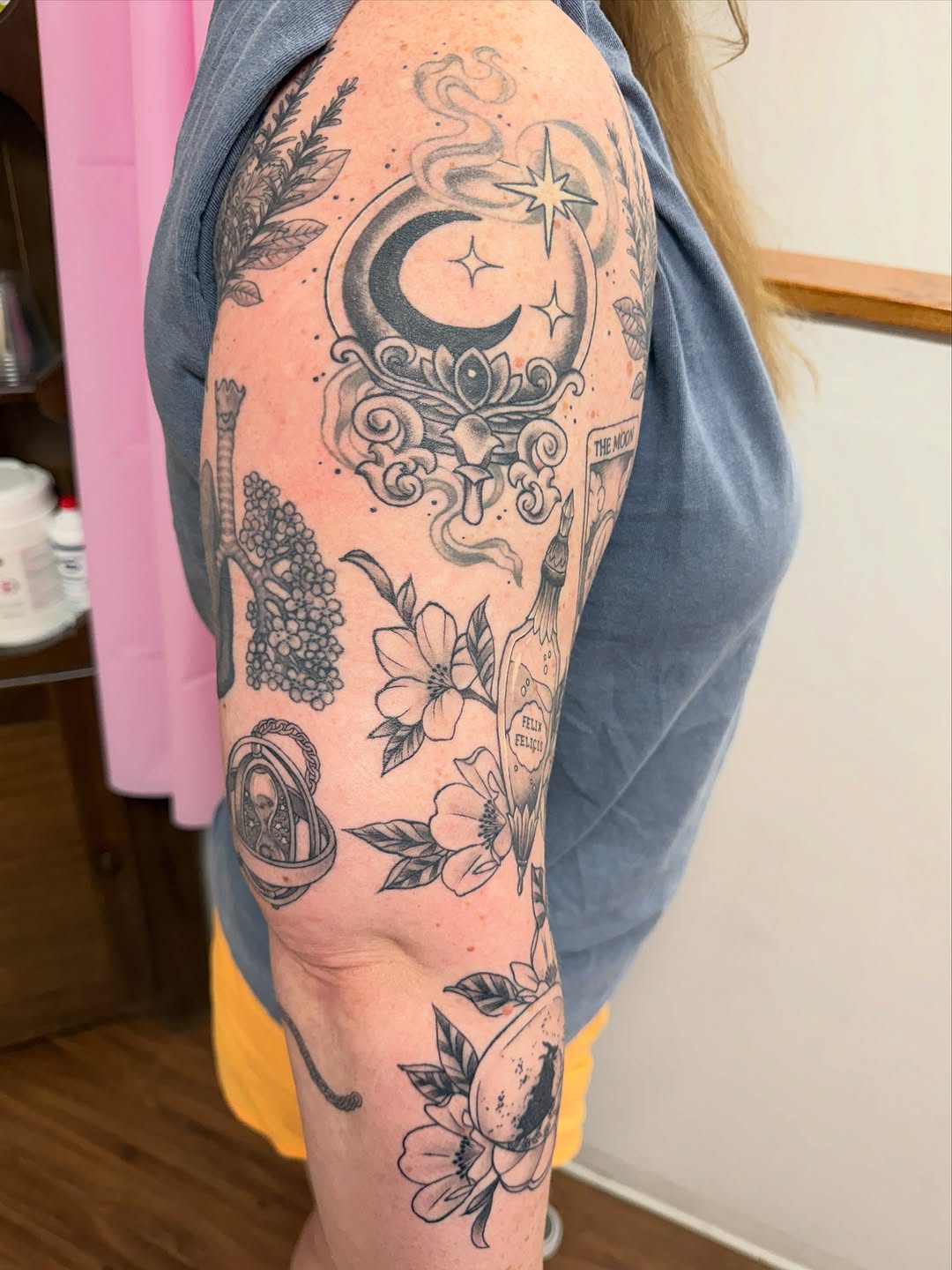 Tattoo by @kennacat_tattoos — illustrative, black_and_grey