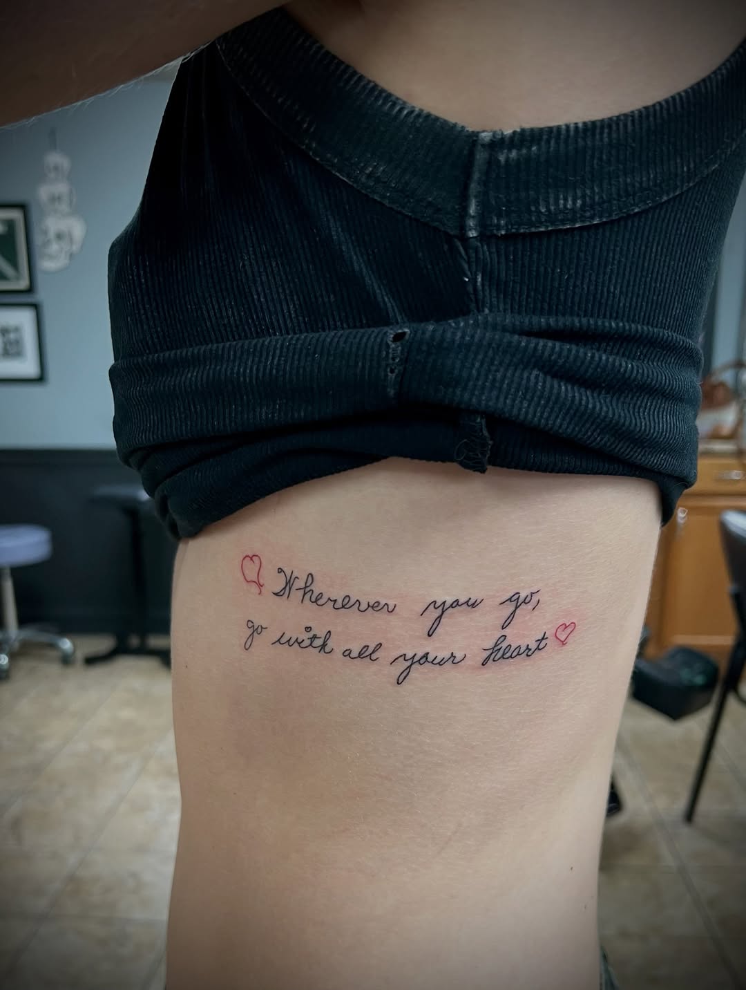 Tattoo by @austinhilltattoos — lettering_script, fine_line
