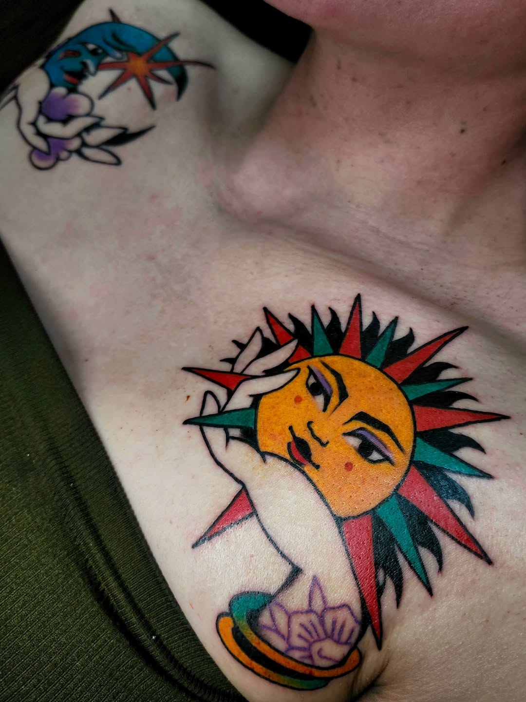 Tattoo by @sweaty.puff — american_traditional, illustrative
