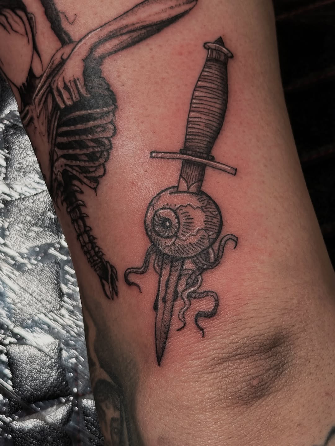 Tattoo by @acoupletattoos โ illustrative, black_and_grey