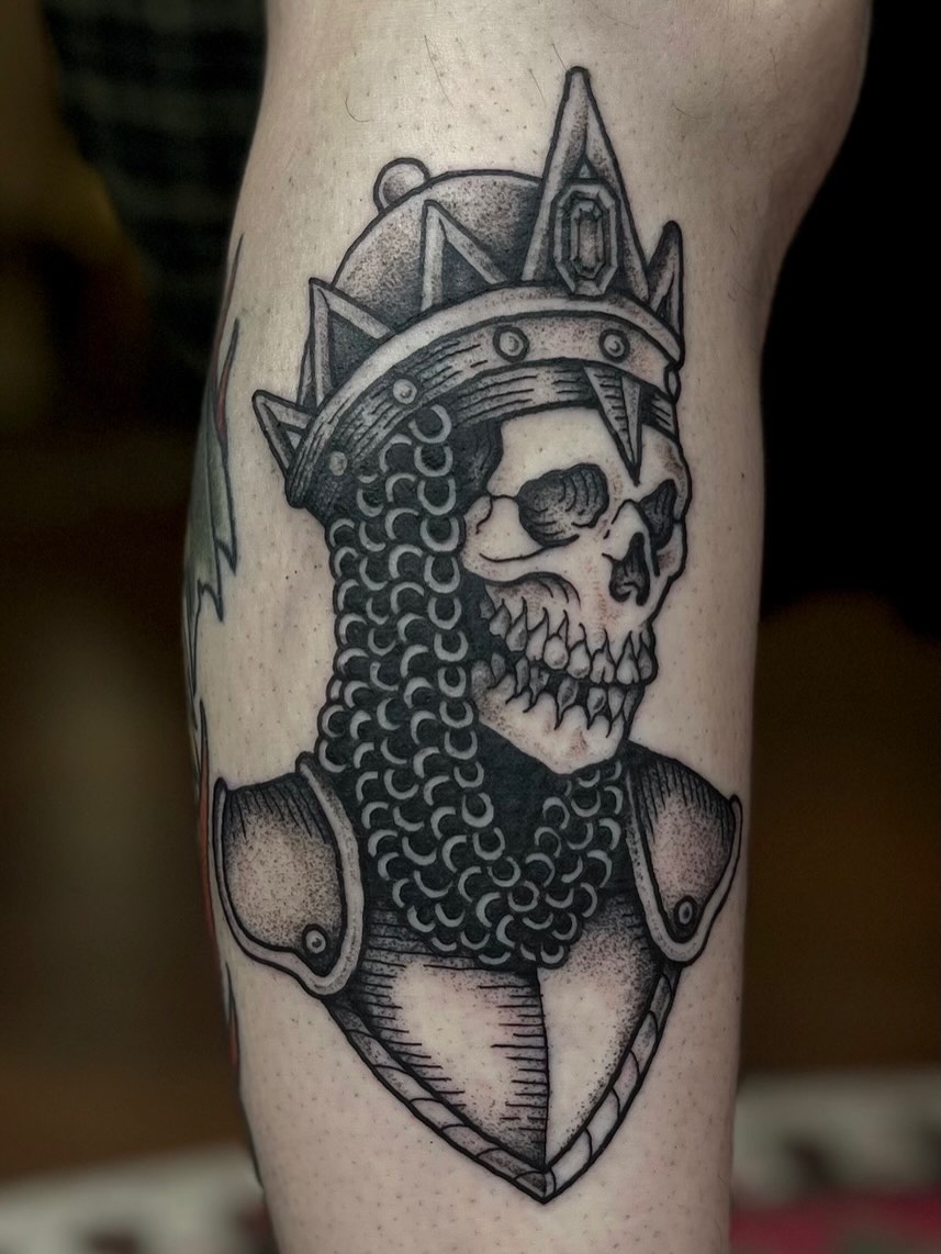 Tattoo by @coyotejo.tattoo — black_and_grey, dark_realism