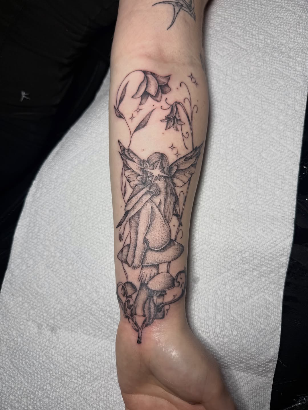 Tattoo by @akdoestattoos — illustrative, dotwork