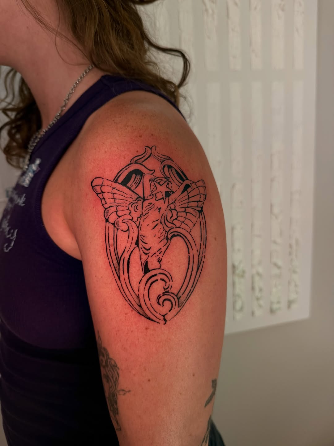 Tattoo by @juniperinkk — blackwork, ornamental