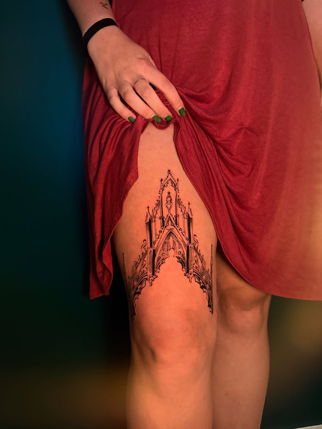 Tattoo by @juniperinkk — blackwork, ornamental