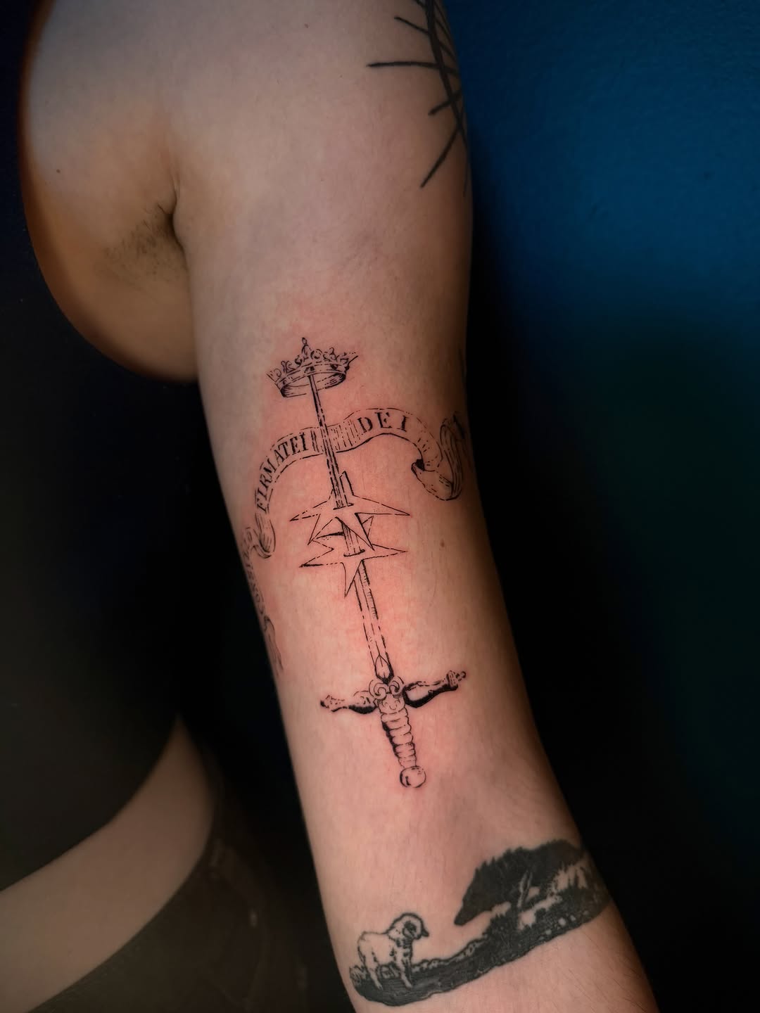 Tattoo by @juniperinkk — lettering_script, black_and_grey