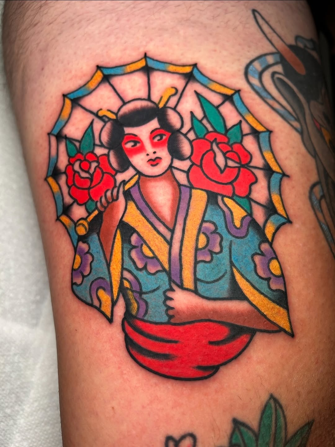 Tattoo by @squidripz — american_traditional, japanese_irezumi