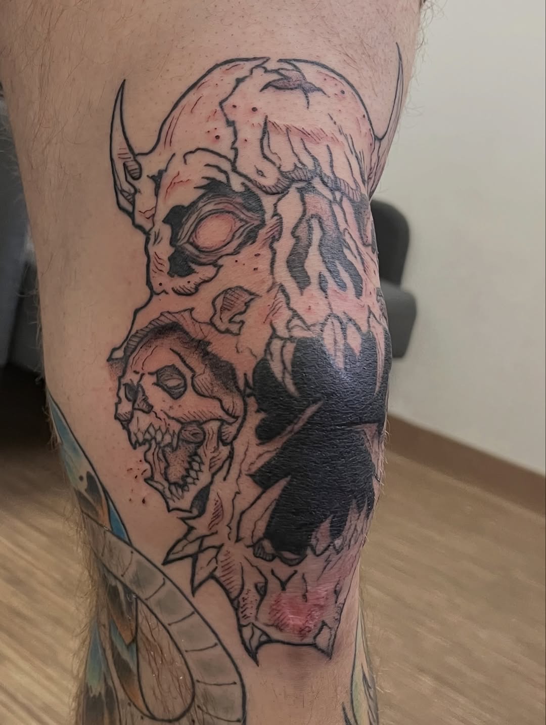 Tattoo by @laceybtattoos β blackwork, dark_realism