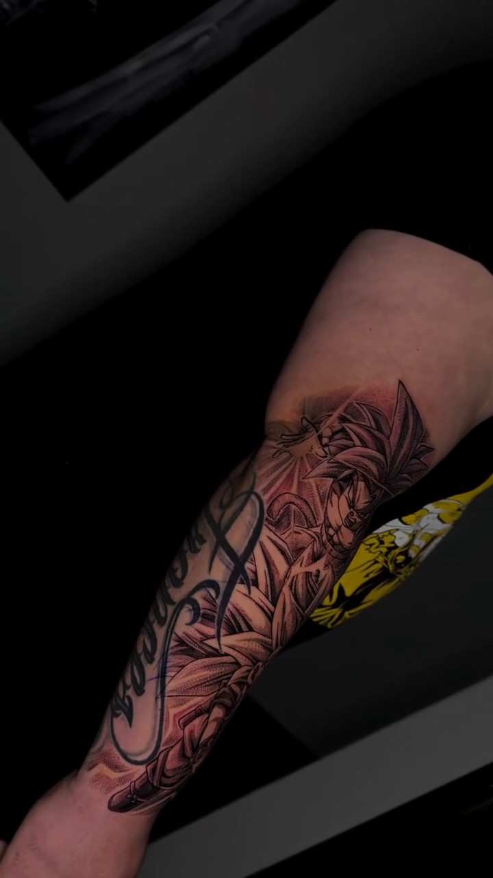 Tattoo by @john.alaw.tattoo — anime, black_and_grey