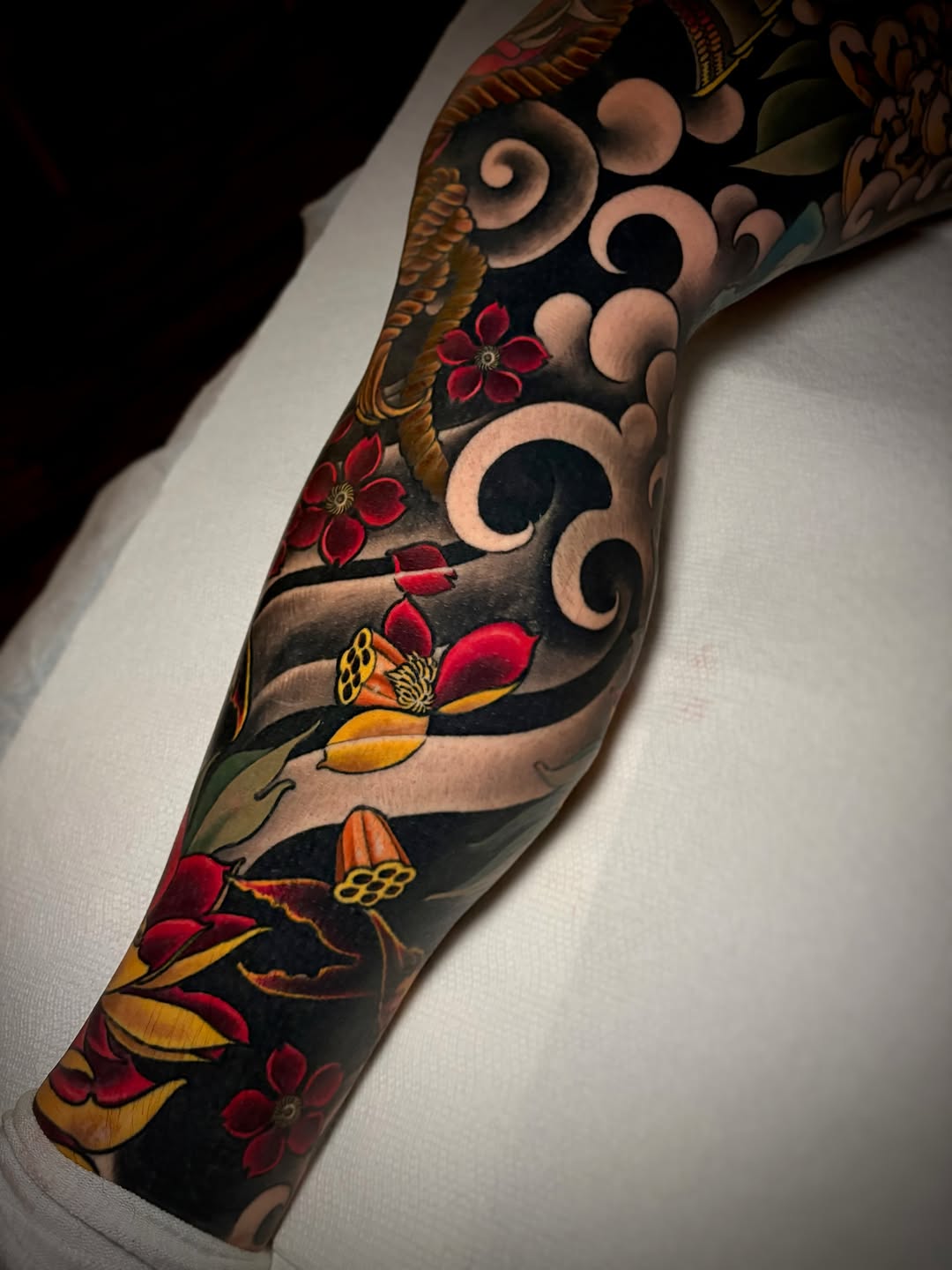 Tattoo by @jeffsaunderstattoo — japanese_irezumi, black_and_grey