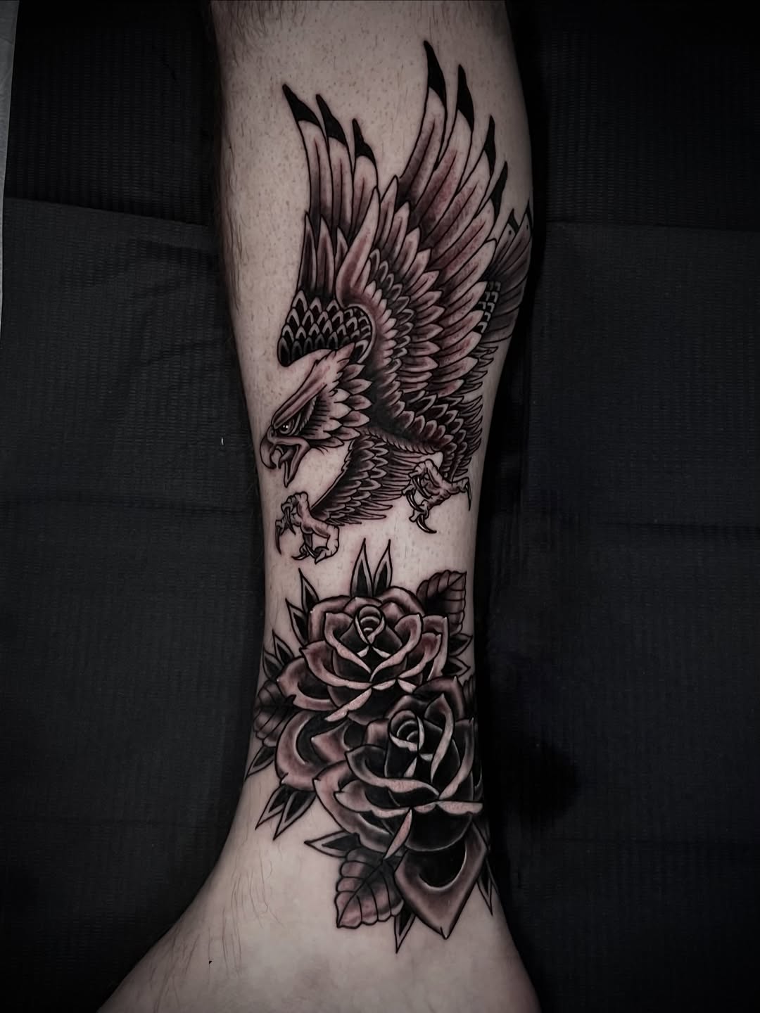 Tattoo by @yur.da.sells.blackwork — american_traditional, black_and_grey