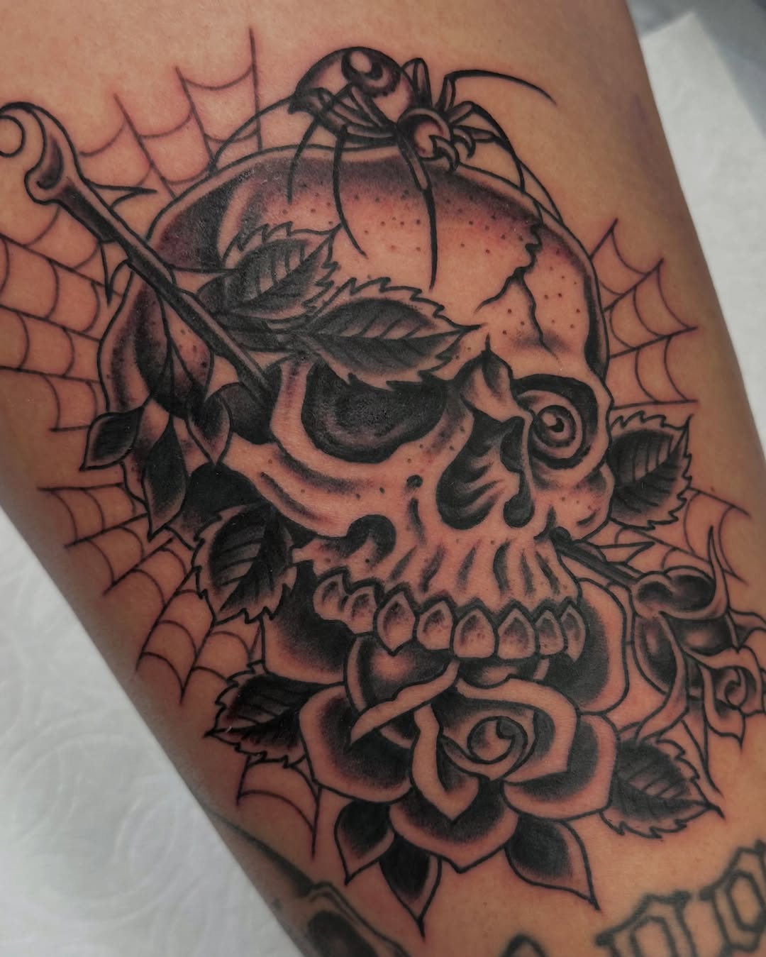 Tattoo by @today.jr — black_and_grey, dark_realism