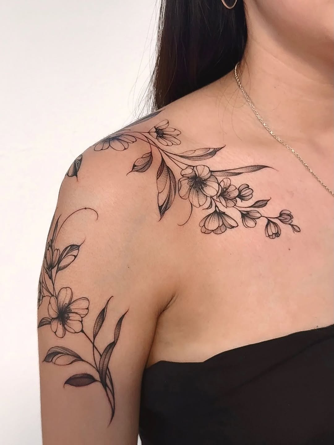 Tattoo by @vestavi.ink — fine_line, black_and_grey