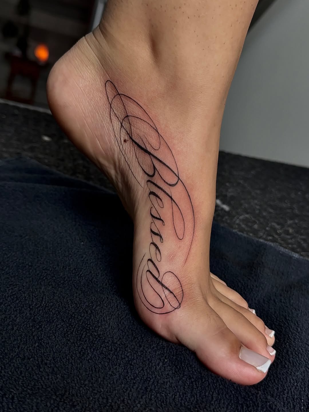 Tattoo by @hosannatattoo — lettering_script, fine_line