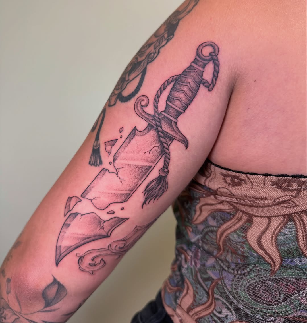 Tattoo by @koryn_tattoo — black_and_grey