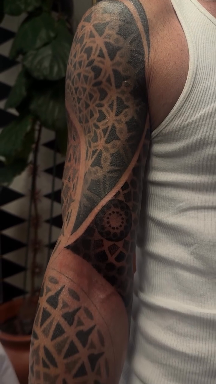 Tattoo by @tattoosbygina — geometric, black_and_grey