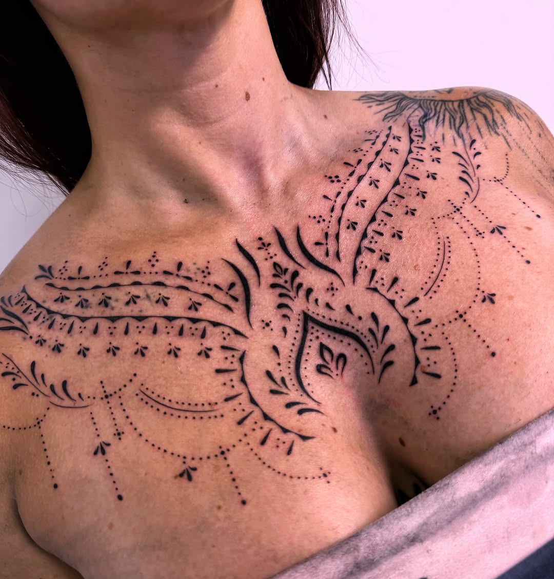 Tattoo by @melissaa_lotuss — dotwork, ornamental