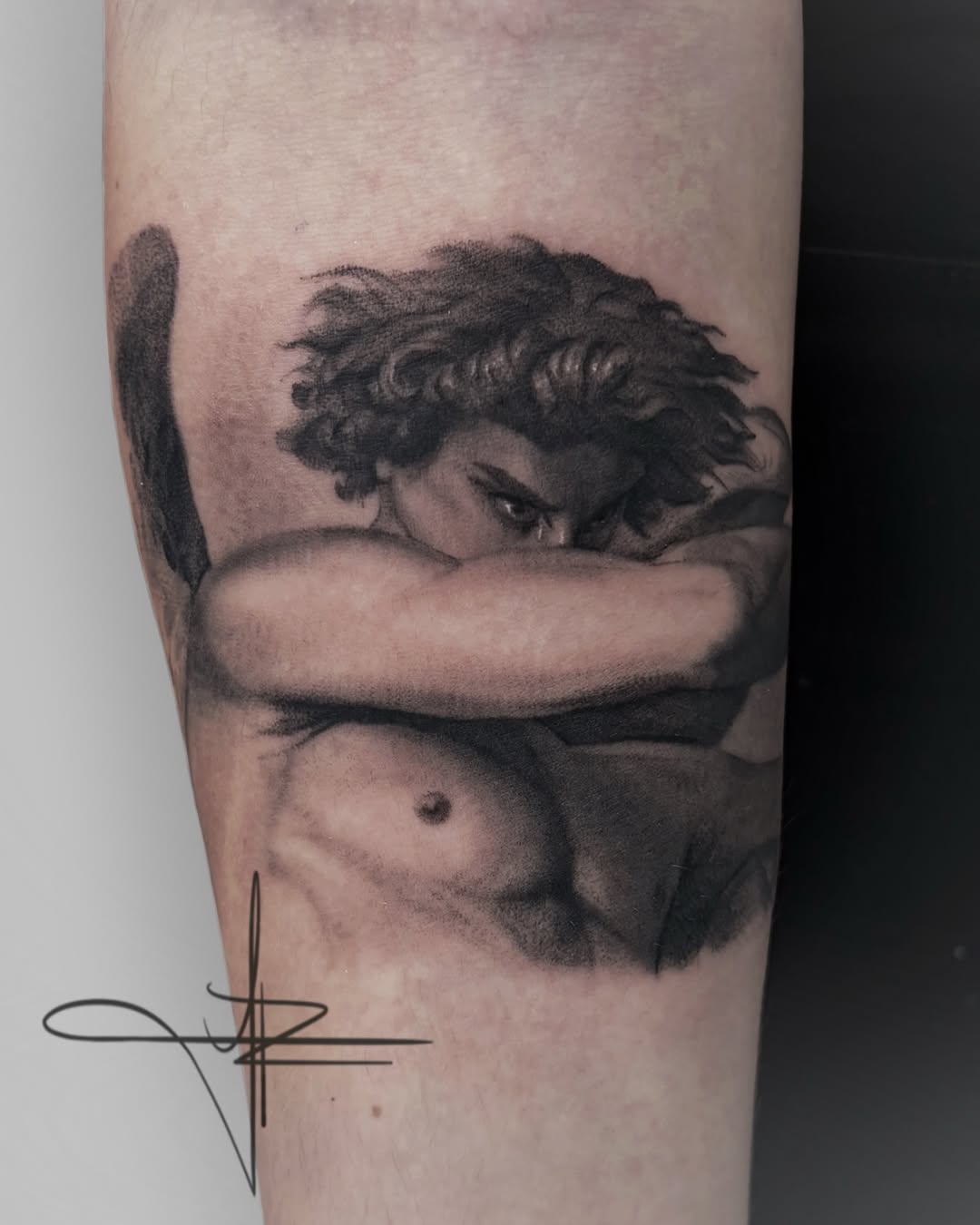 Tattoo by @jazz_rosetattoos — realism, black_and_grey