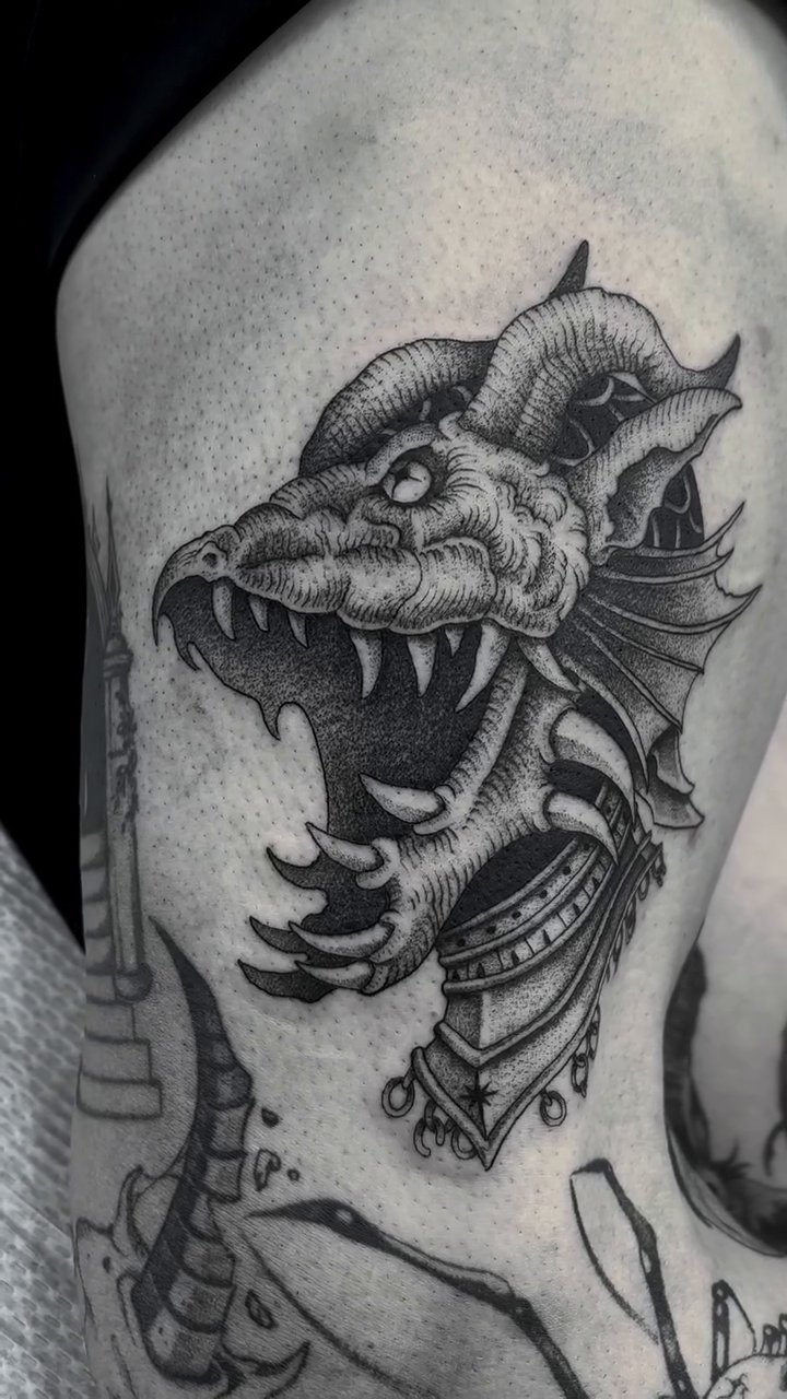 Tattoo by @zoedtattoos โ realism, black_and_grey