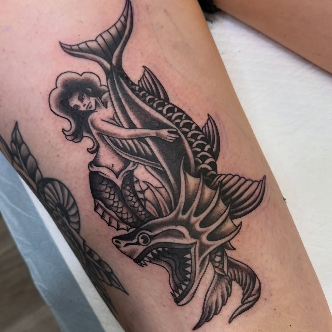 Tattoo by @kolton_tattoos — american_traditional, black_and_grey