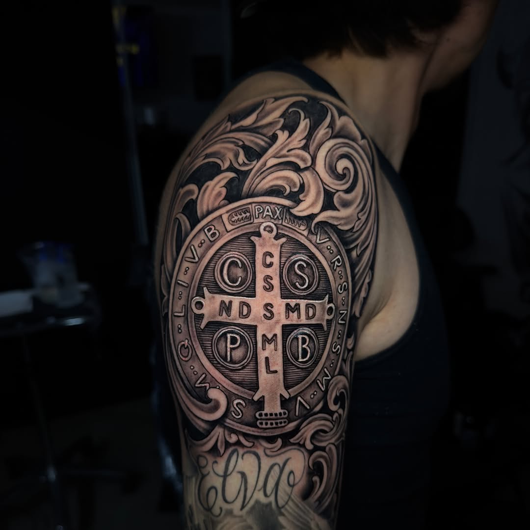 Tattoo by @aleman.adan — black_and_grey, ornamental