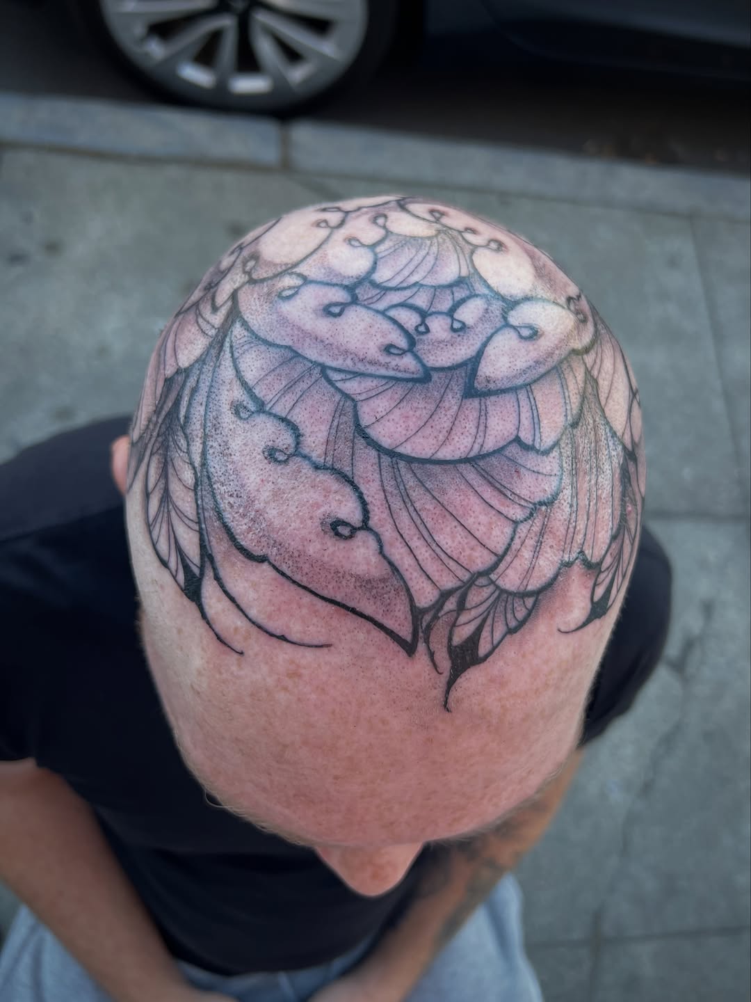 Tattoo by @owenmakesart — illustrative, dotwork