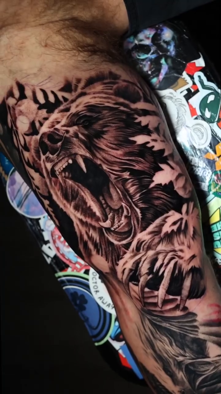 Tattoo by @stranger_tattooo โ realism, black_and_grey